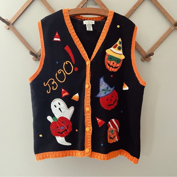 Vintage Jackets & Blazers - 👻 Vintage 90’s Halloween Ghosty Vest 🎃